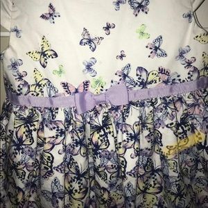 SHRINKING VIOLET Girls Dress White And Butterfly